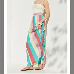 Anthropologie multicolor find me now striped metallic mul skirt